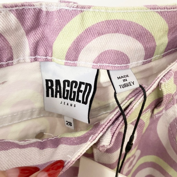 The Ragged Priest Purple and White Patterned Jeans - Picture 3 of 6